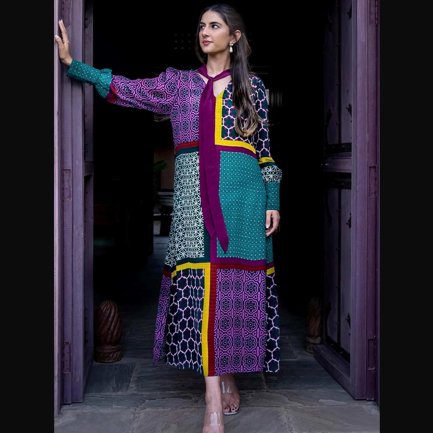 Multi Color Color-Block Dress