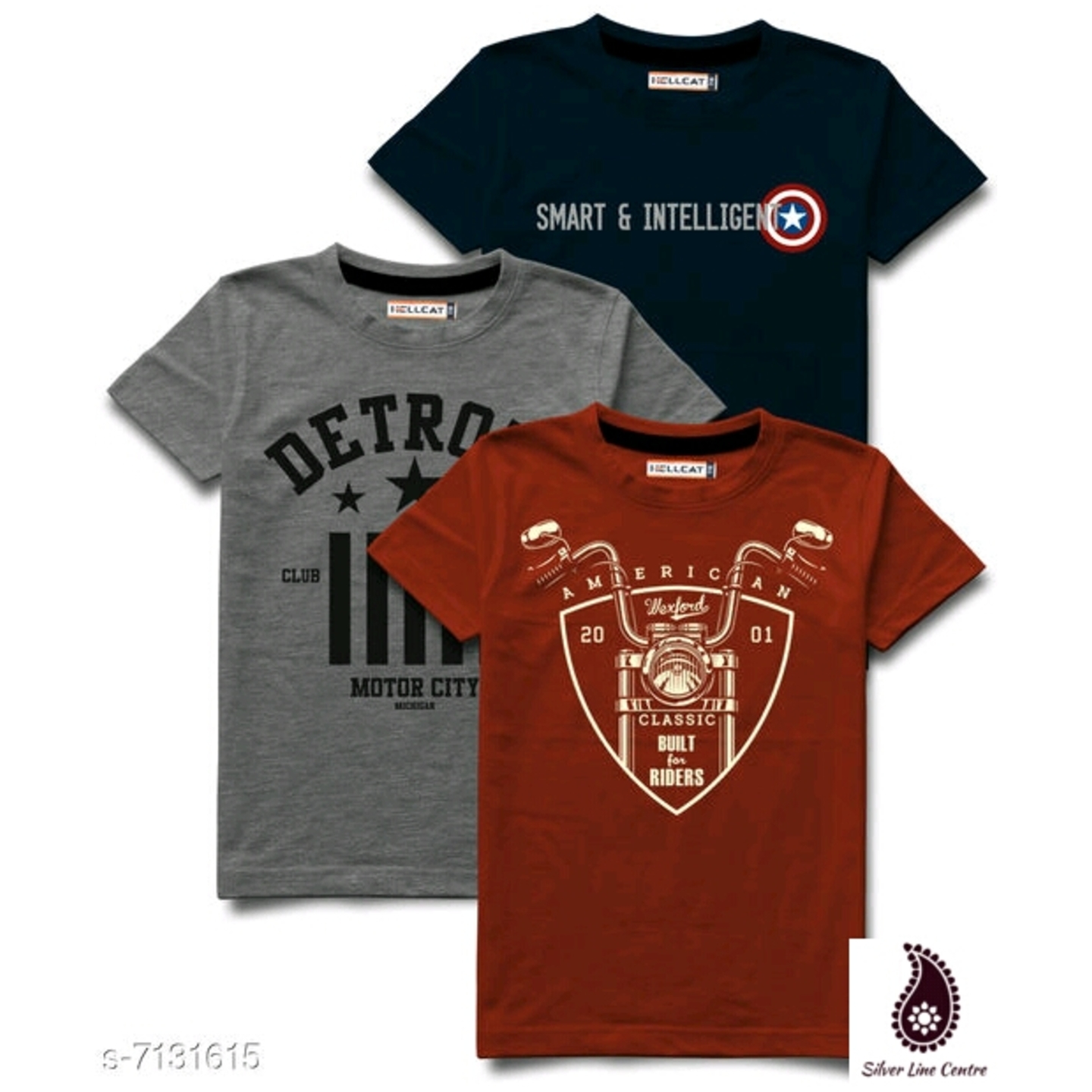 Kid Boy's Hellcat Stylish Tshirt Combo 3 pcs