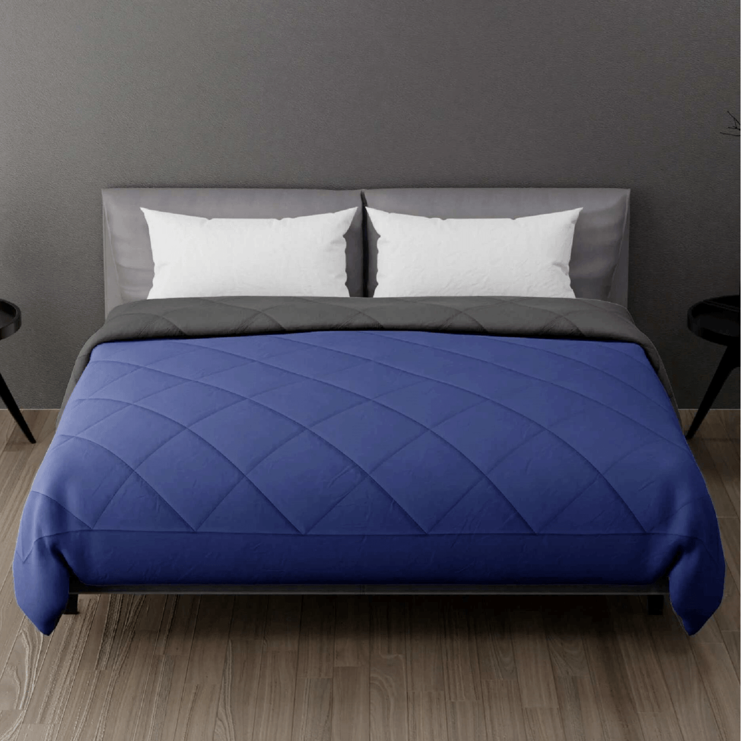 Stoa Paris Reversible Collection Microfibre Double Size Blue - Grey Color Comforter