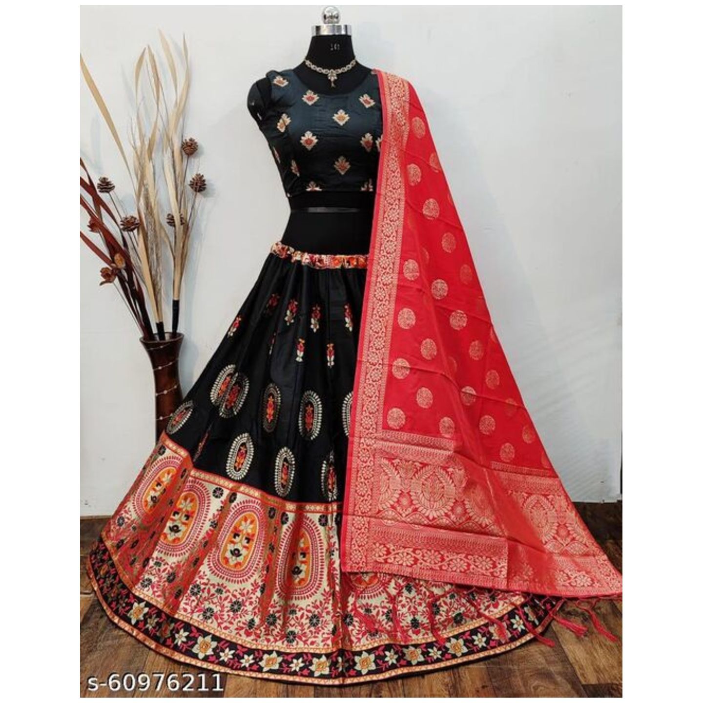 Banarasi brocade Lehnga and Embroidery &work ready padded Blouse and Banarasi dupatta