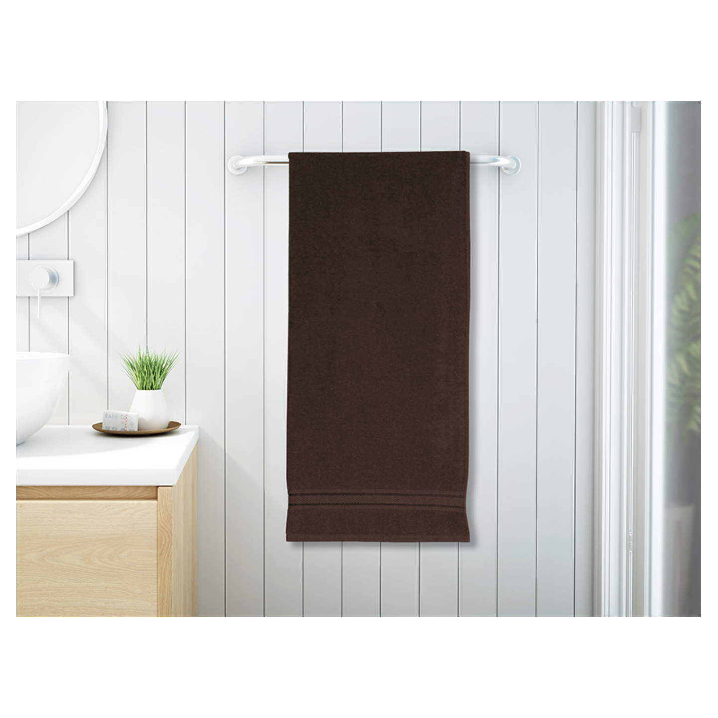Day2Day 100 Cotton Large Bath Towel Solid, 75 cm x 150 cm - Brown