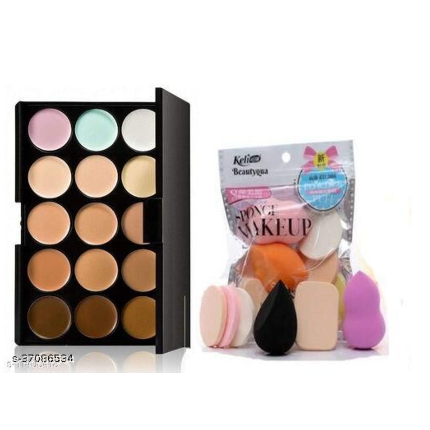 15 COLORS CONCEALER & CONTOUR PALATE WITH MAKEUP PUFF COMBO