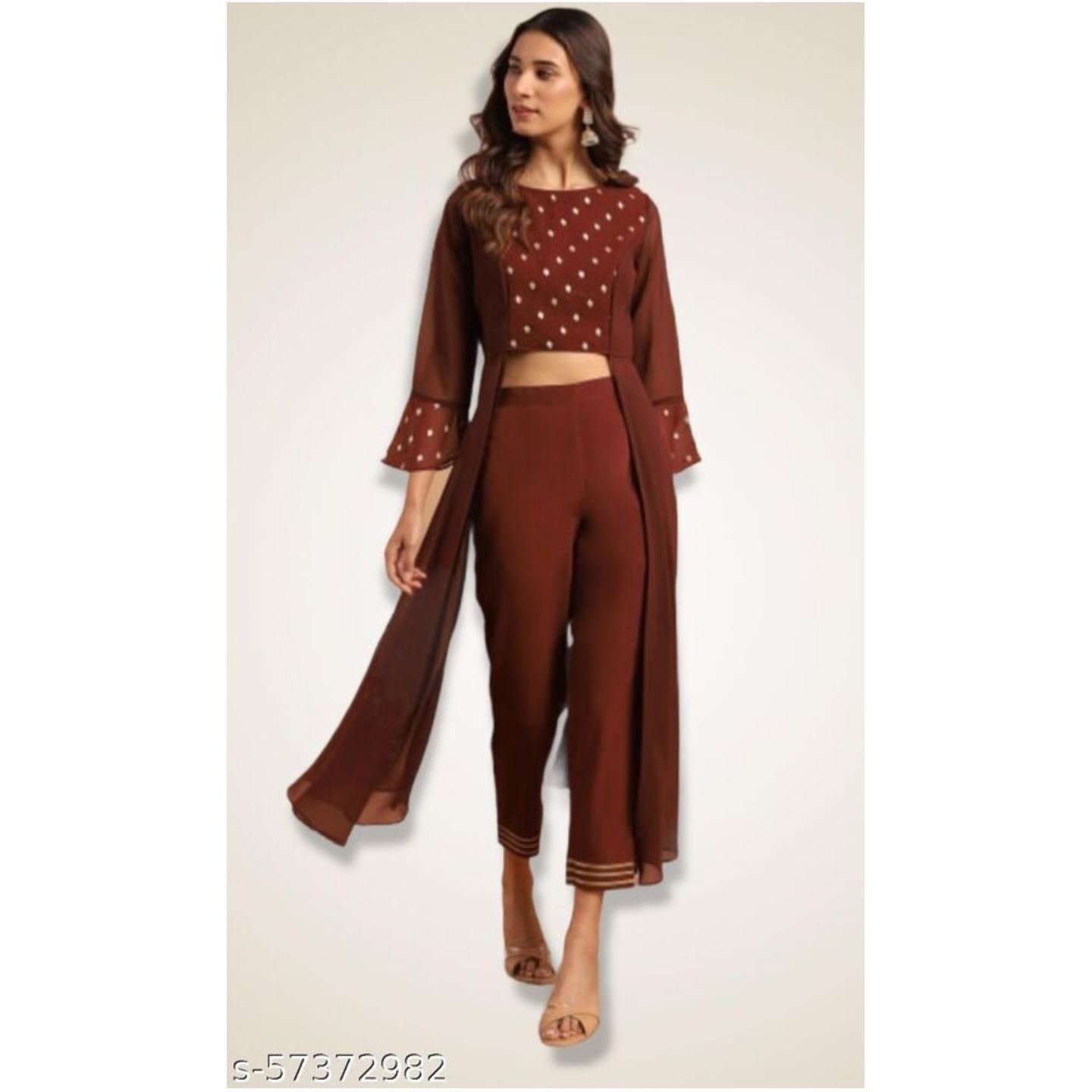 Janasya A-Line Printed Two Piece Set
