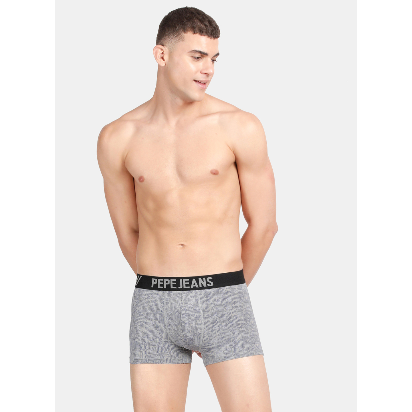 Grey Printed Trunks