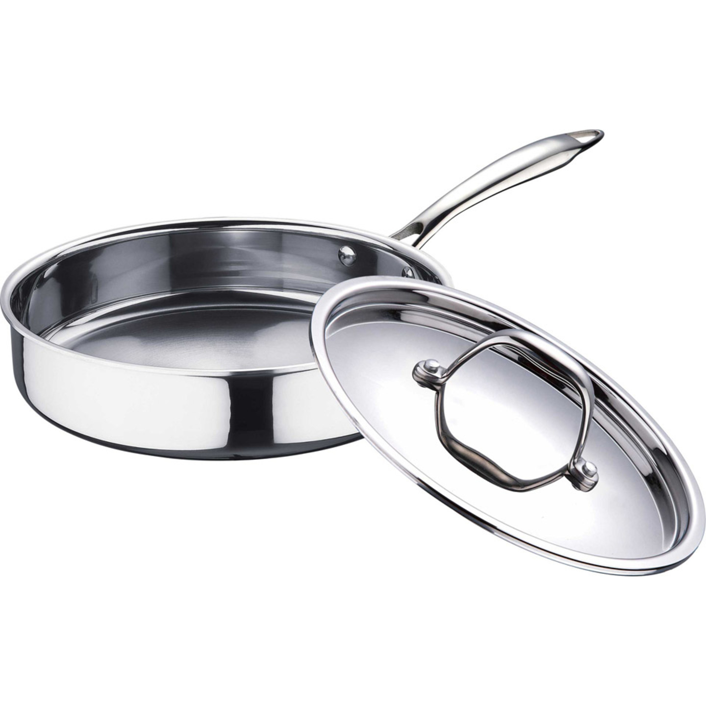 Bergner Argent Triply Sautepan with Lid – 26 cm 3.1 Ltr