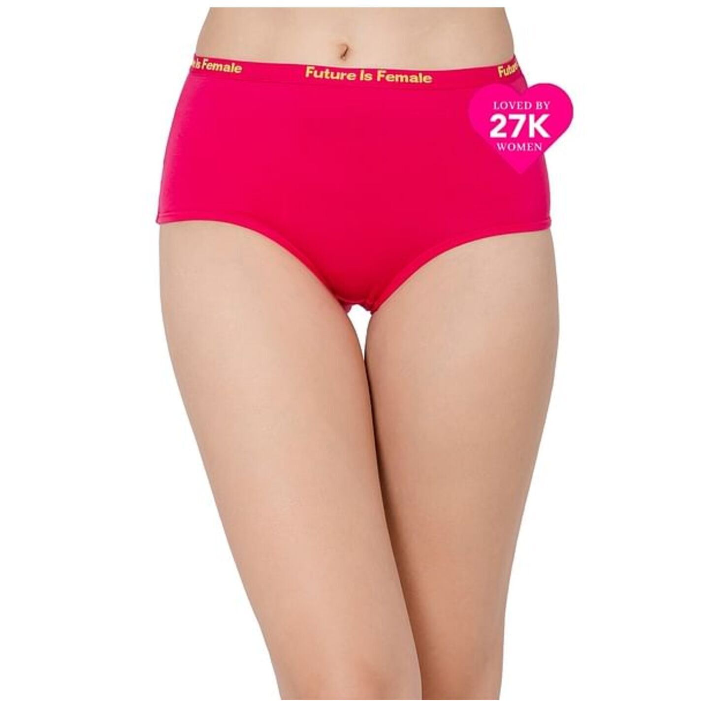 High Waist Hipster Panty in Magenta - Cotton