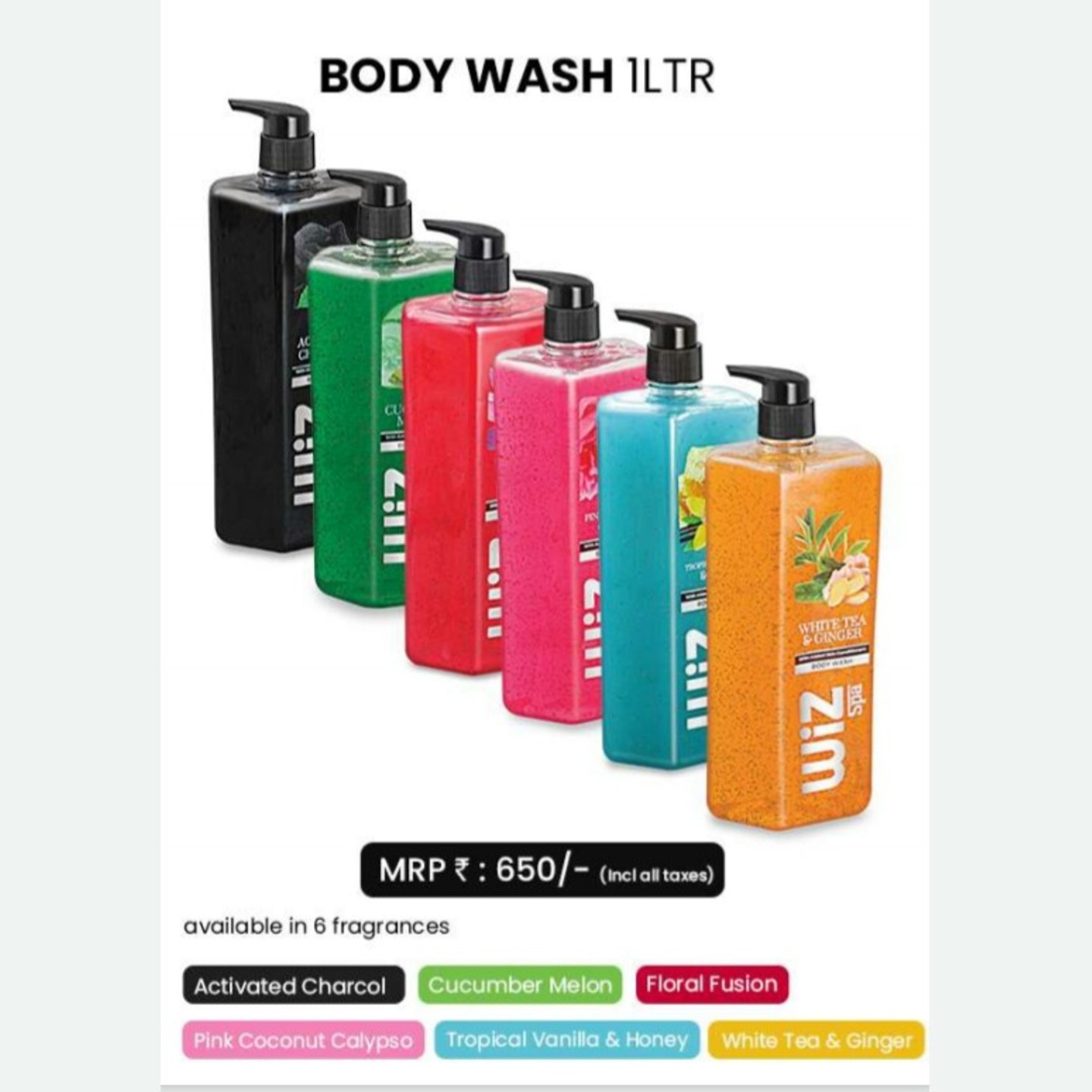 WIZ Shower Gel -Body Wash 1 Ltr,