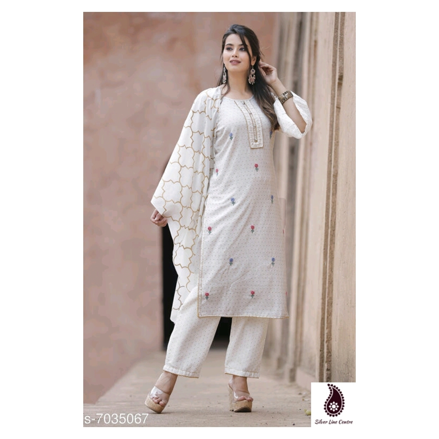 Womens Hand Work Kurti with Palazzo