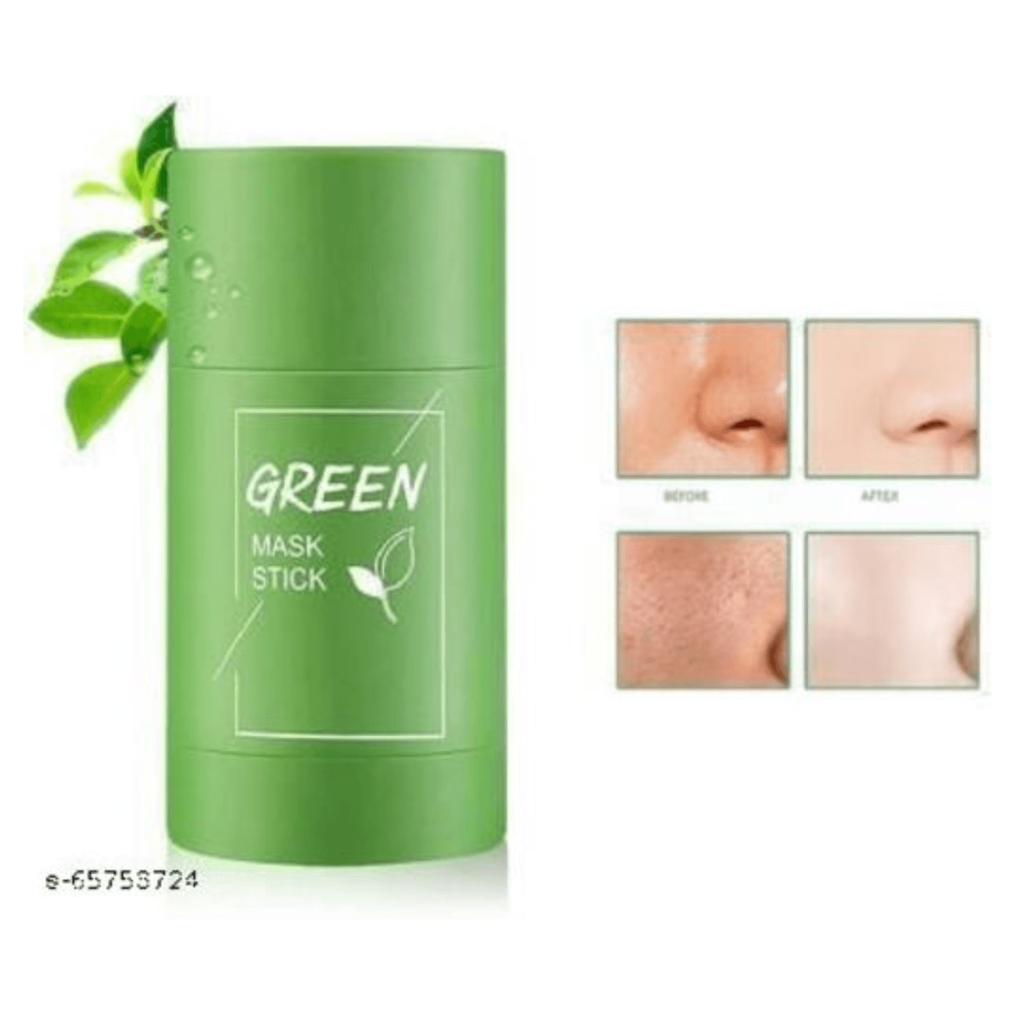 Green Tea Mud Mask Deep Cleaning Oil Control Moisturizing Hydrating Skin Rotating Cream Mask Stick Mud Clay Mask (40 g)