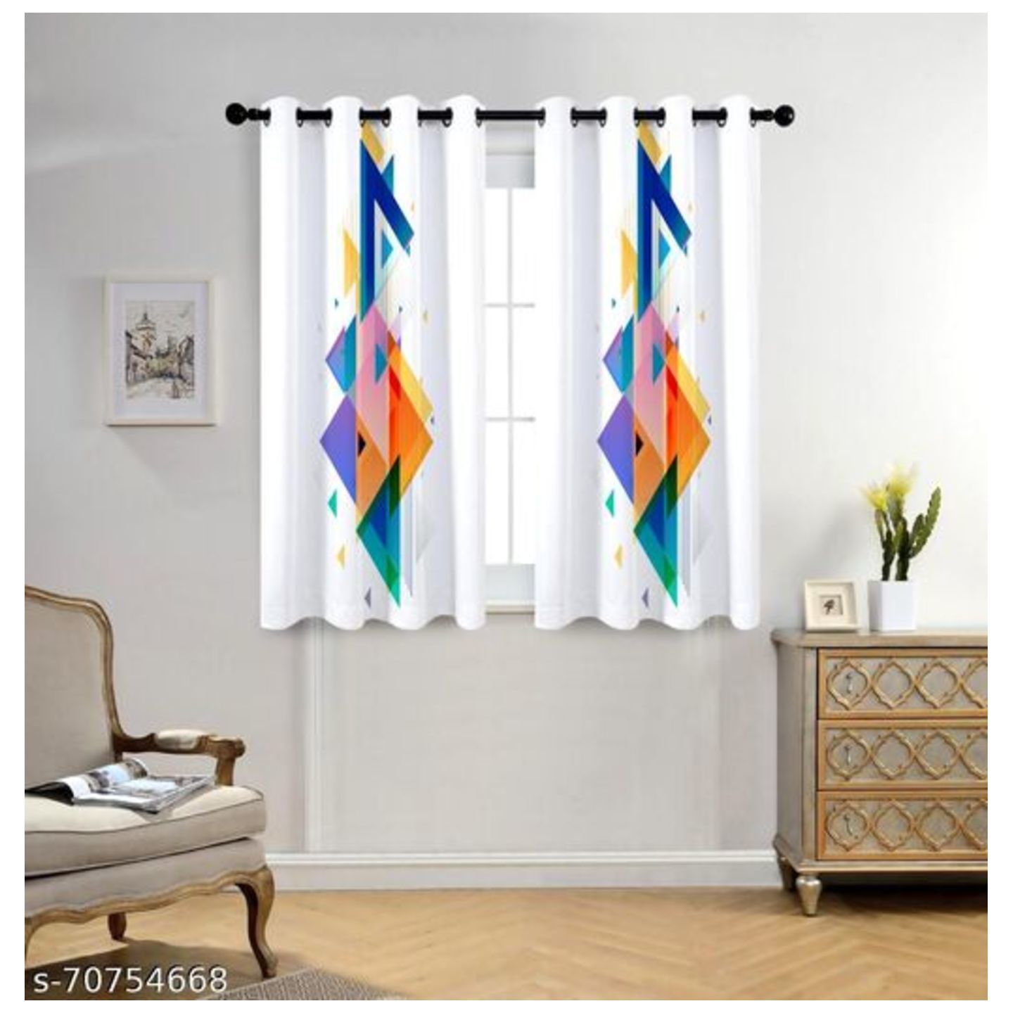 TLF Poly Cotton Printed Curtain (Pack Of 1)