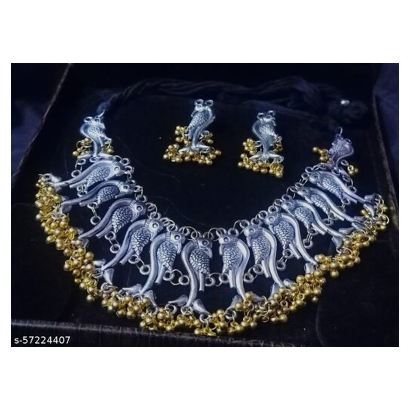 Peacock Fish Art Princess Charming Necklace Jewellery Set For Beautiful Girls & Women