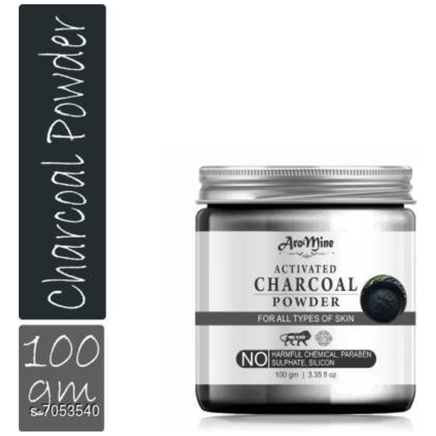 AroMine Activated Charcoal Instant Teeth Whitening Powder-1 Jar- 100 gm