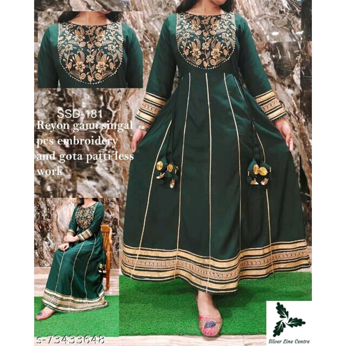 Alisha Graceful Gown Kurti with Gota Patti Less Design Work