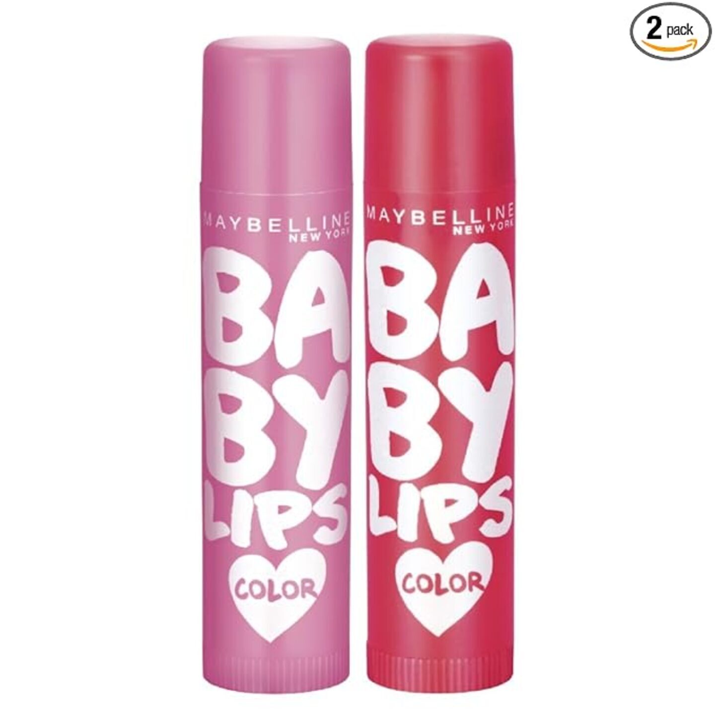 Maybelline New York Lip Balm, With SPF, Moisturises and Protects from the Sun, Pink Lolita & Baby Lips Cherry Kiss, Baby Lips, Pink, Red,(Pack of 2), 8g
