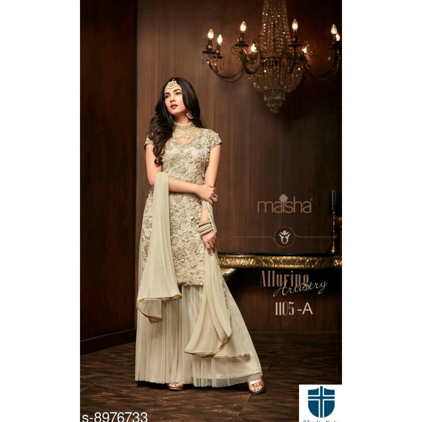 Soft Net Petite Charvi Sharara Style Semi Stitched Suit