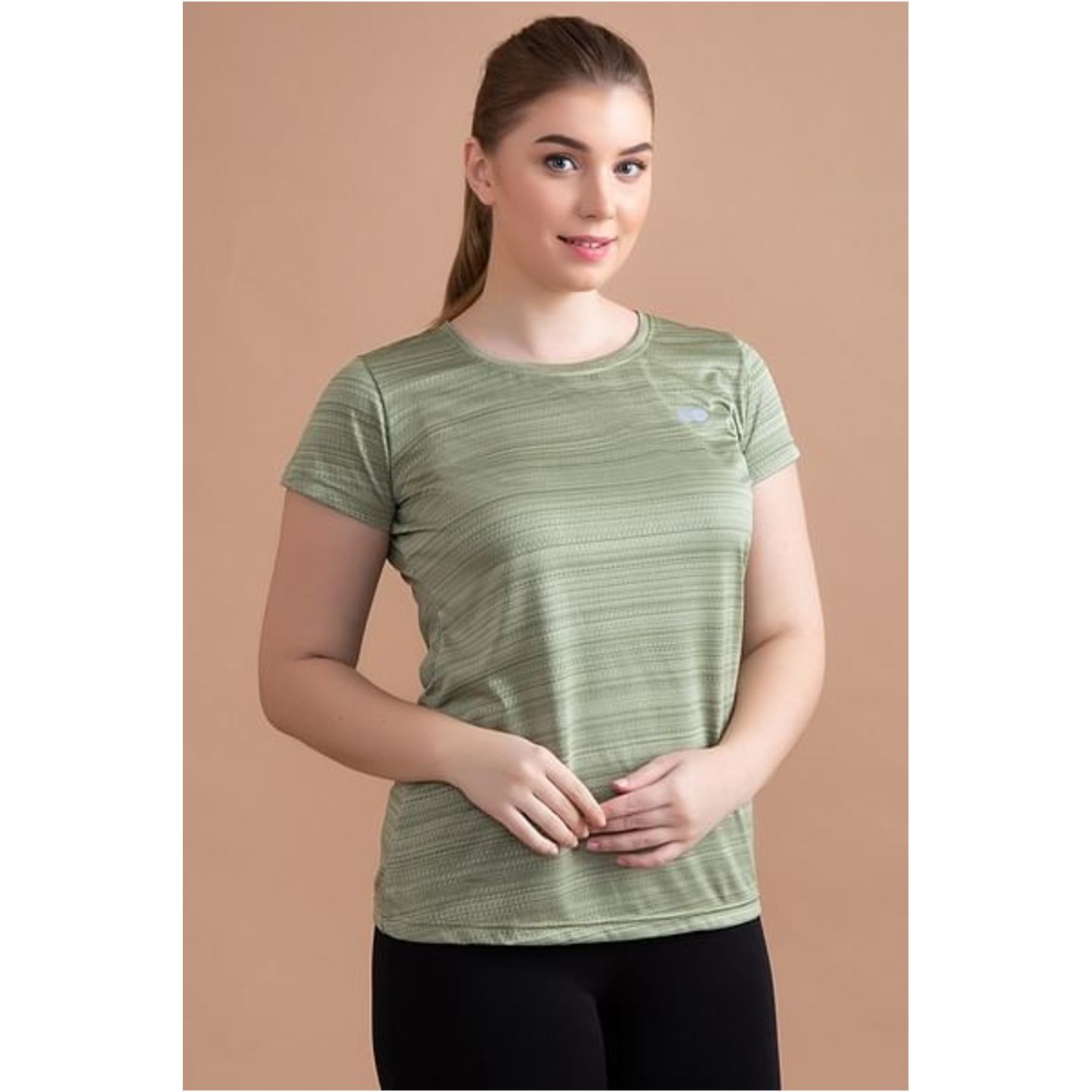 Comfort-Fit Active T-shirt in Olive Green