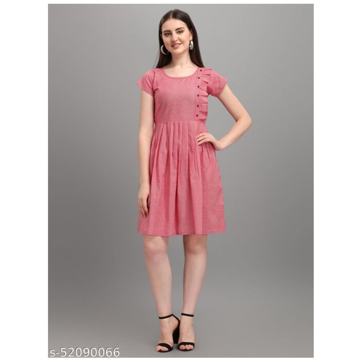 Pink Color Khadi Cotton western dress