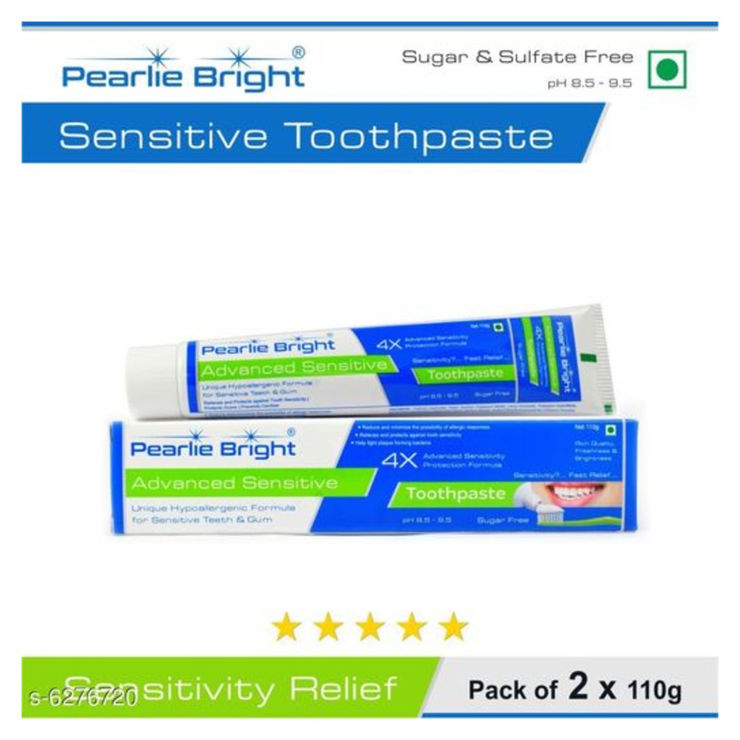 Pearlie Bright Advanced Sensitive toothpaste-110g (pack of 2)