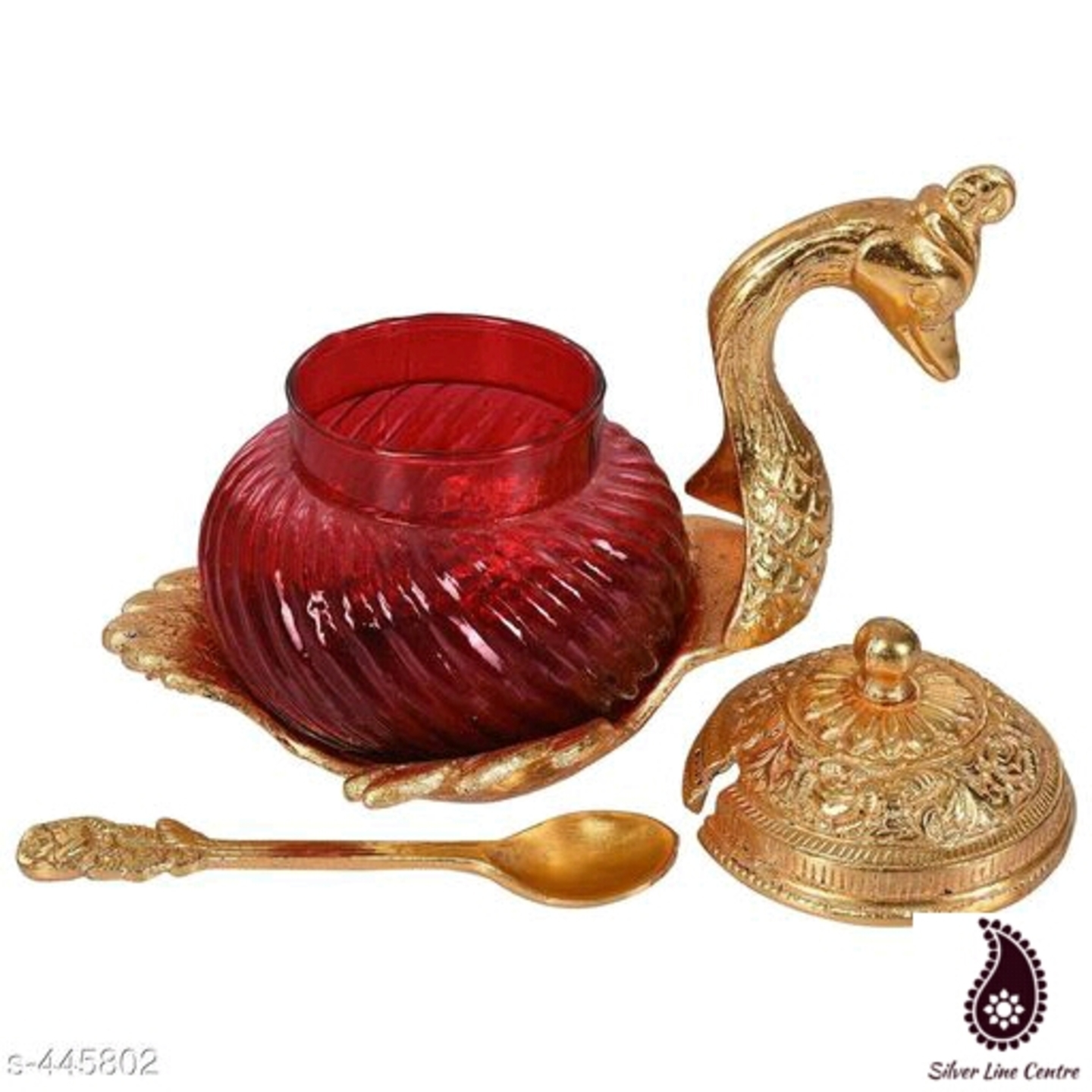 Unique Metal Duck Swan Shape Glass Brown Tray