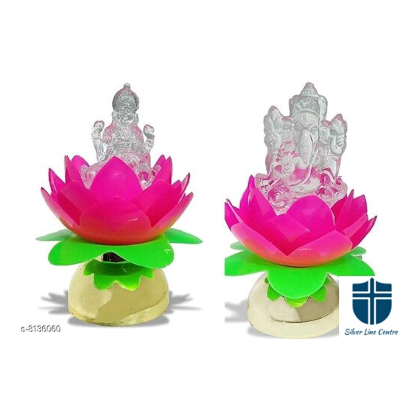 Laxmi Ganesha Lotus Led Color Changing Bulb Light Diya,Deep Diwali Festive