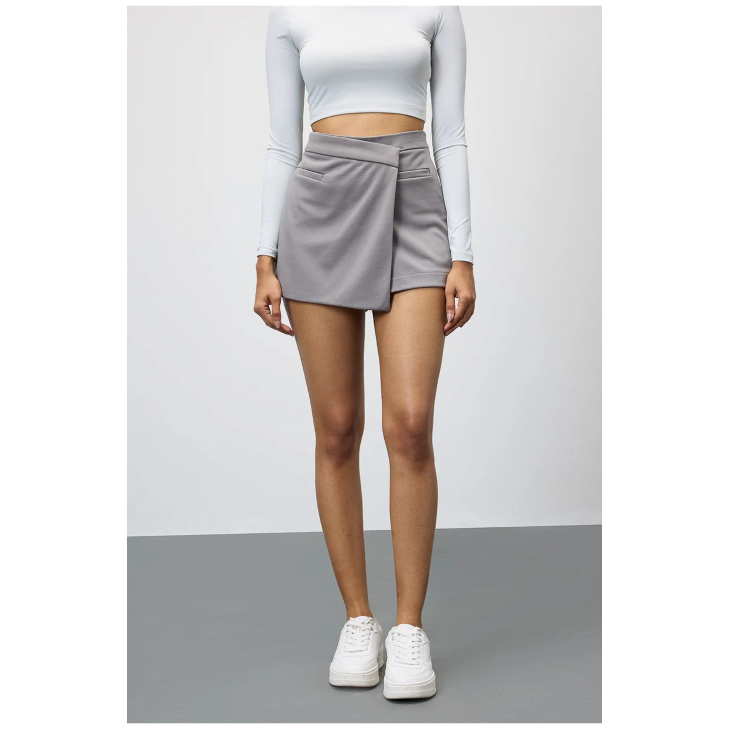Pastel grey Korean mini Skort