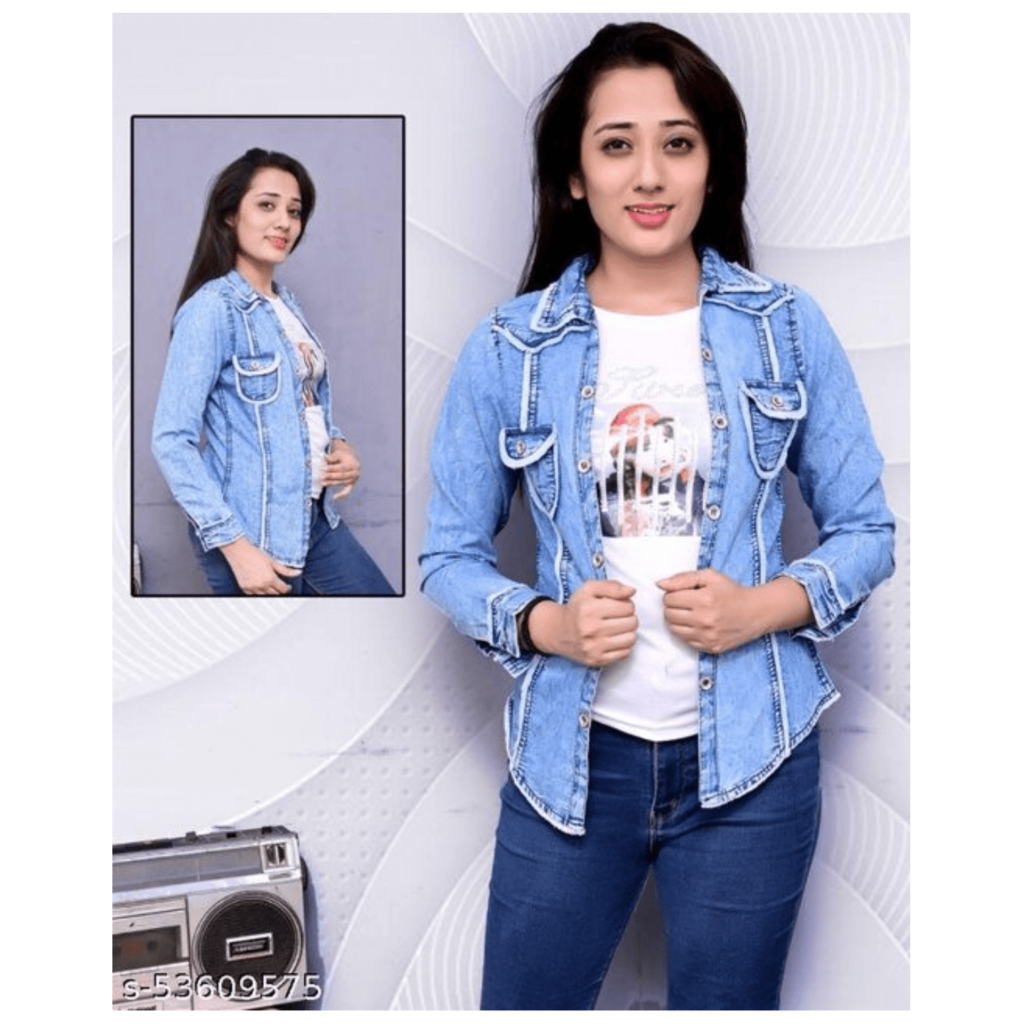 Trendy Partywear Women Denim Shirts