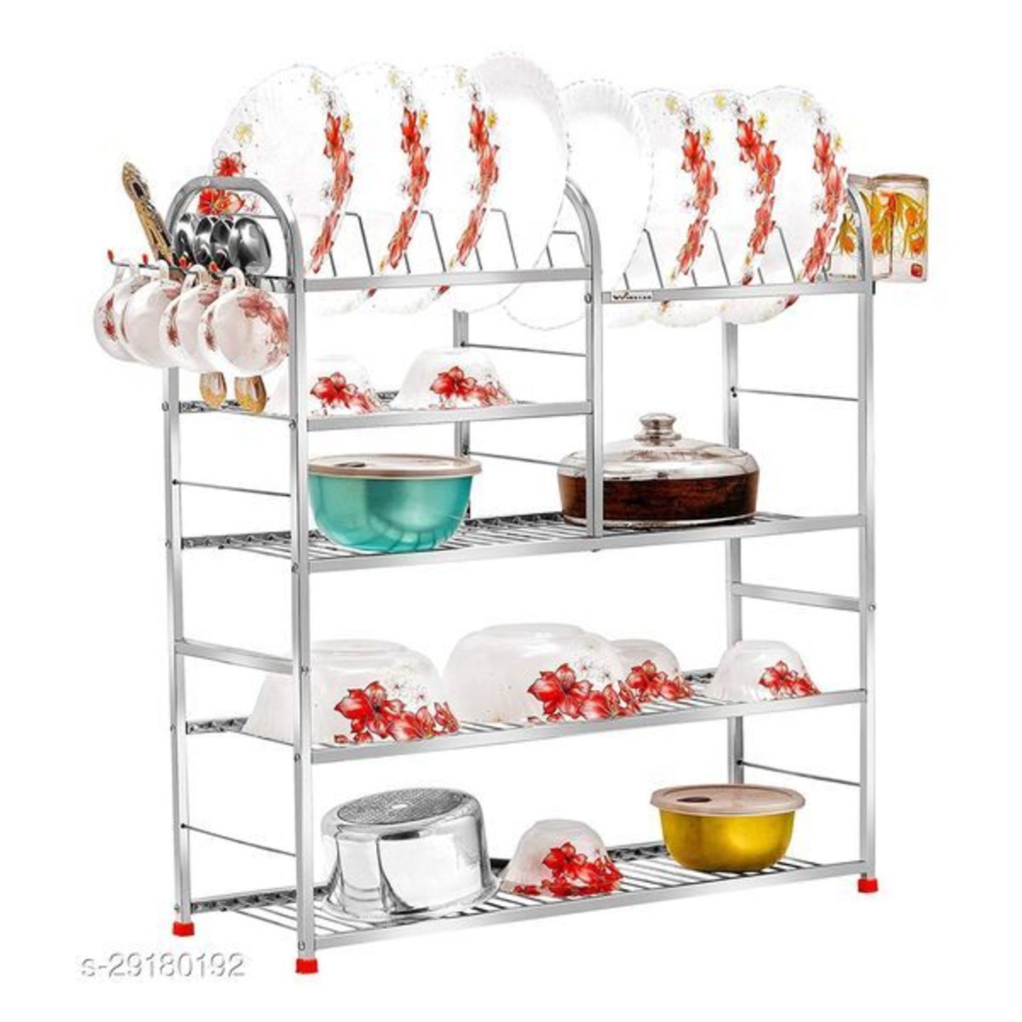 Akaya  Creations Stainless Steel  5 Shelf Wall Mount Kitchen Rack--Dish Rack- 31in x 30in,