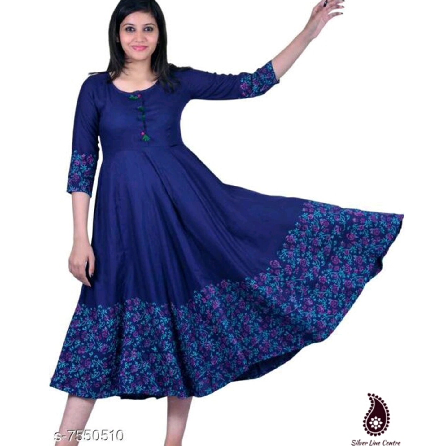 Womens Printed Anarkali Kurta