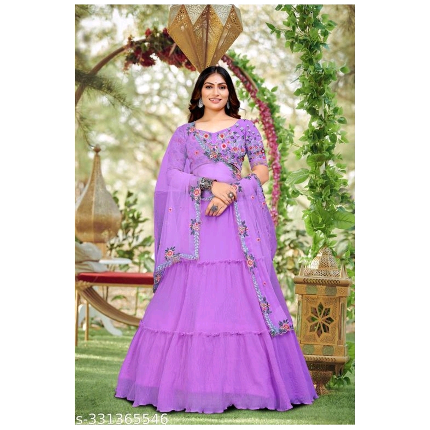 Alluring Heavy Embroidery Work Womens  Lehenga with Heavy Work Blouse Size-Semi- Stitched