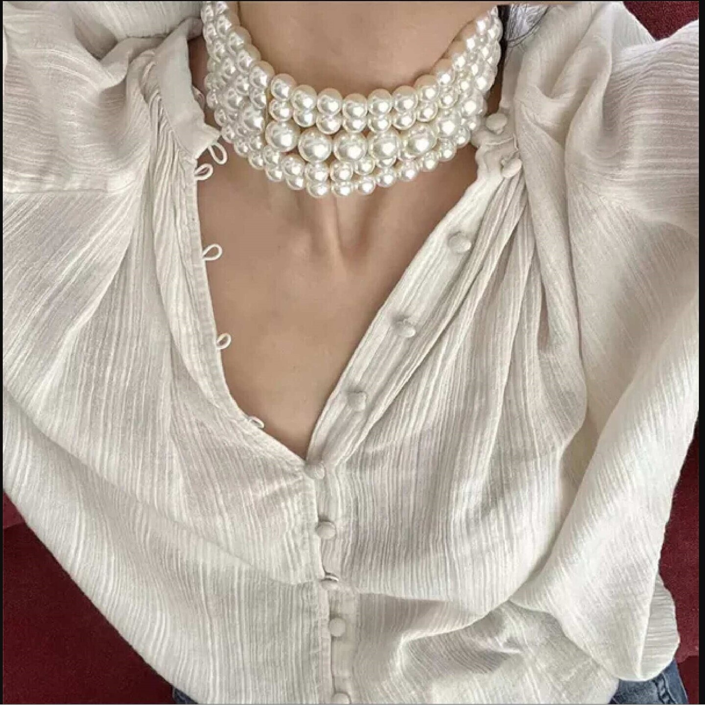 Multilayered Pearl Choker 