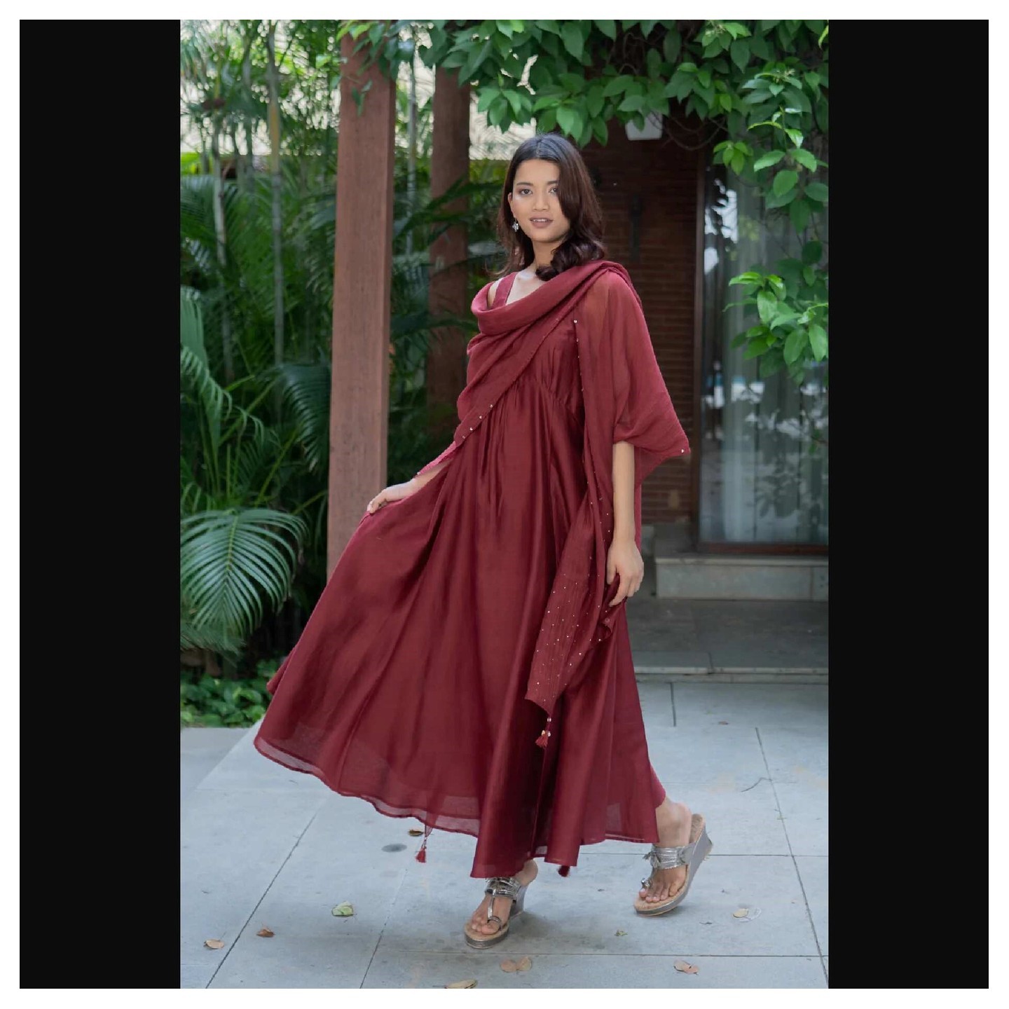 AKIRA Chanderi Sleeveless ankle-length Dress