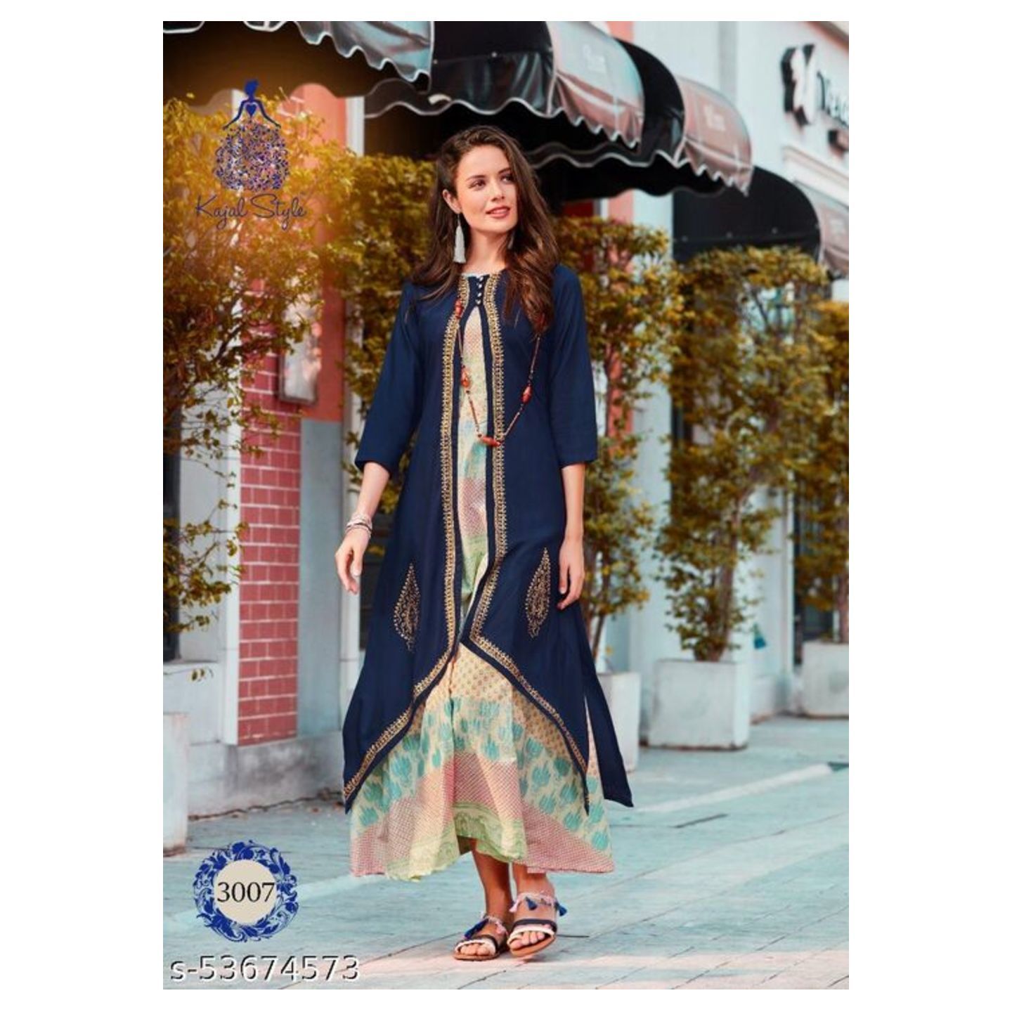 Designer Long Kurti with Long Jacket