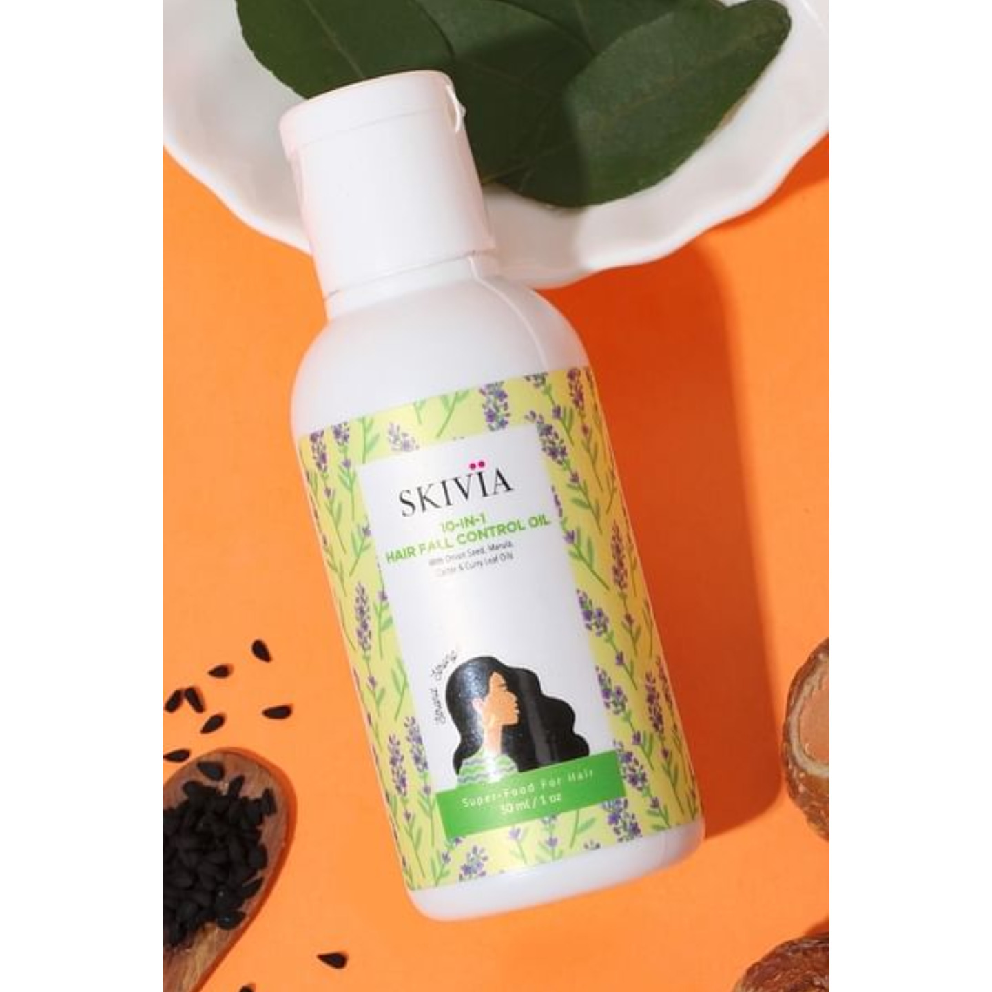 Skivia 10-in-1 Hair Fall Control Oil with Castor Oil & Hibiscus Oil - 30 ml Size-30 mL