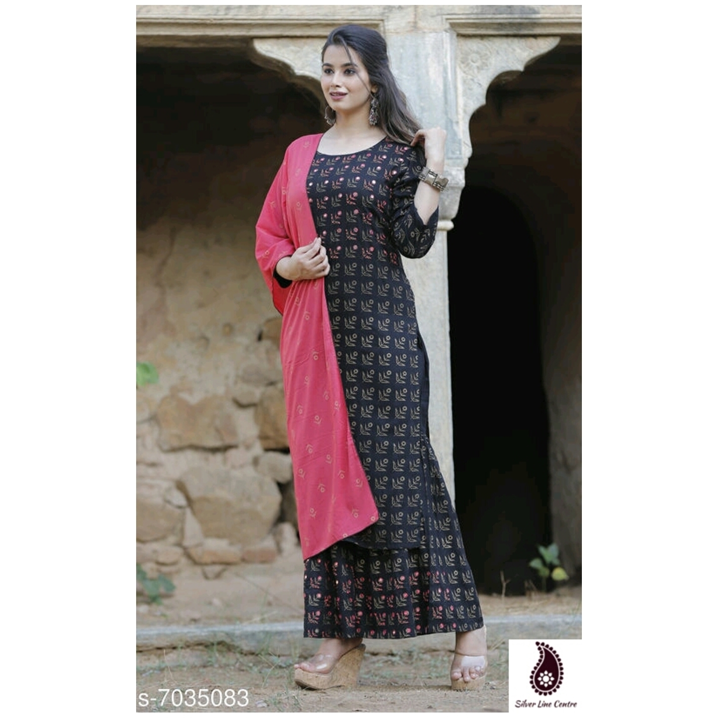 Hand Work Womens Kurti with Sharara