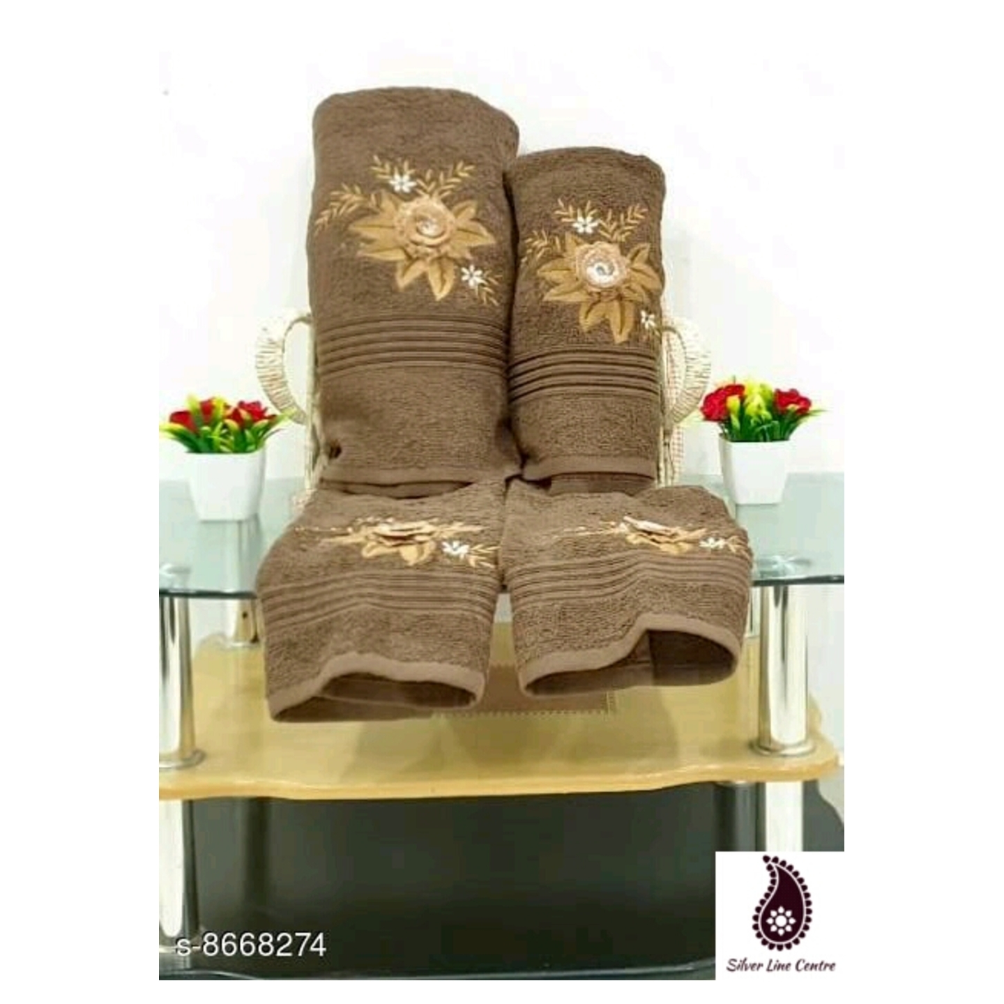 Trendy Attractive Bath +Hand Towel Combo 4 pcs
