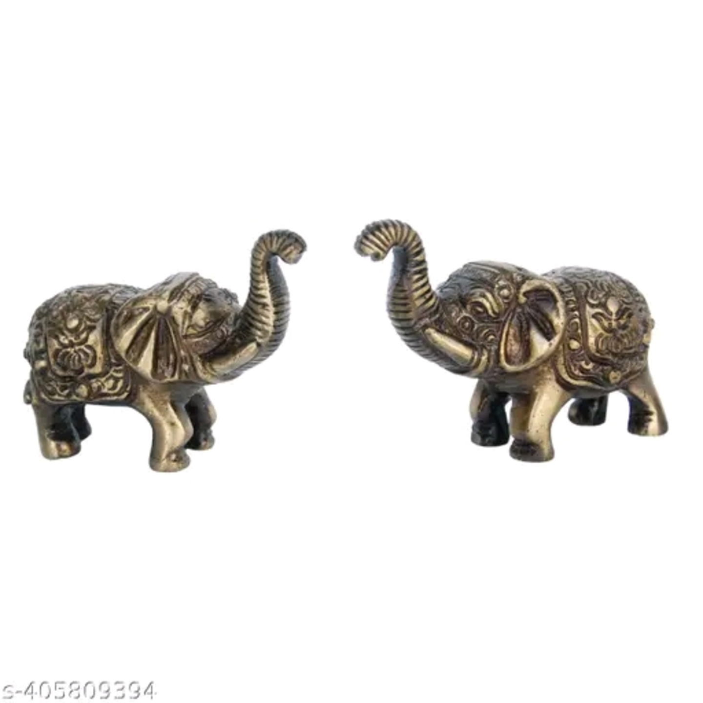 Aakrati Elephant Pair of Brass In Antique Finish New Showpieces