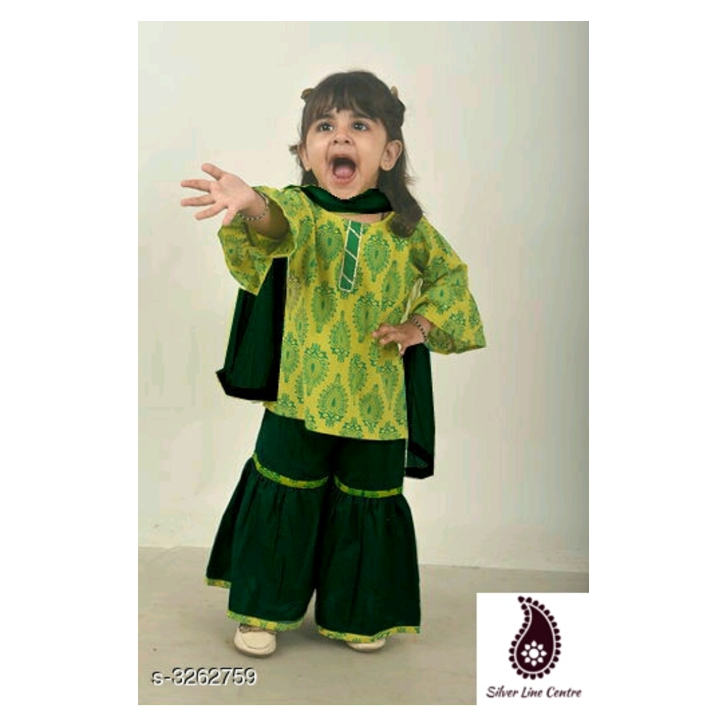 Latest Fabulous Girls Cotton Dress with Sharara