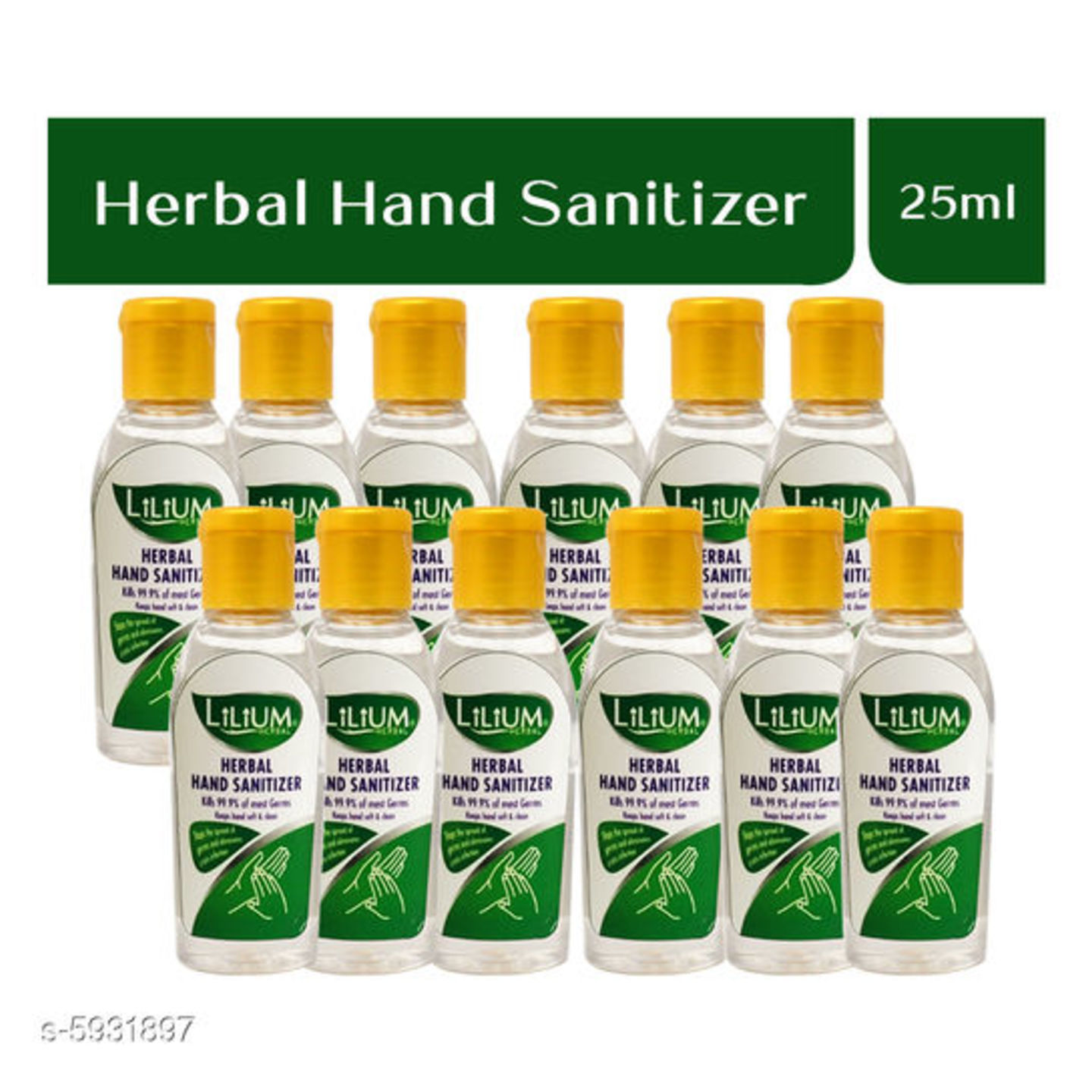 Lilium Herbal Hand Sanitizer, Fliptop, 25ml, Pack of 12