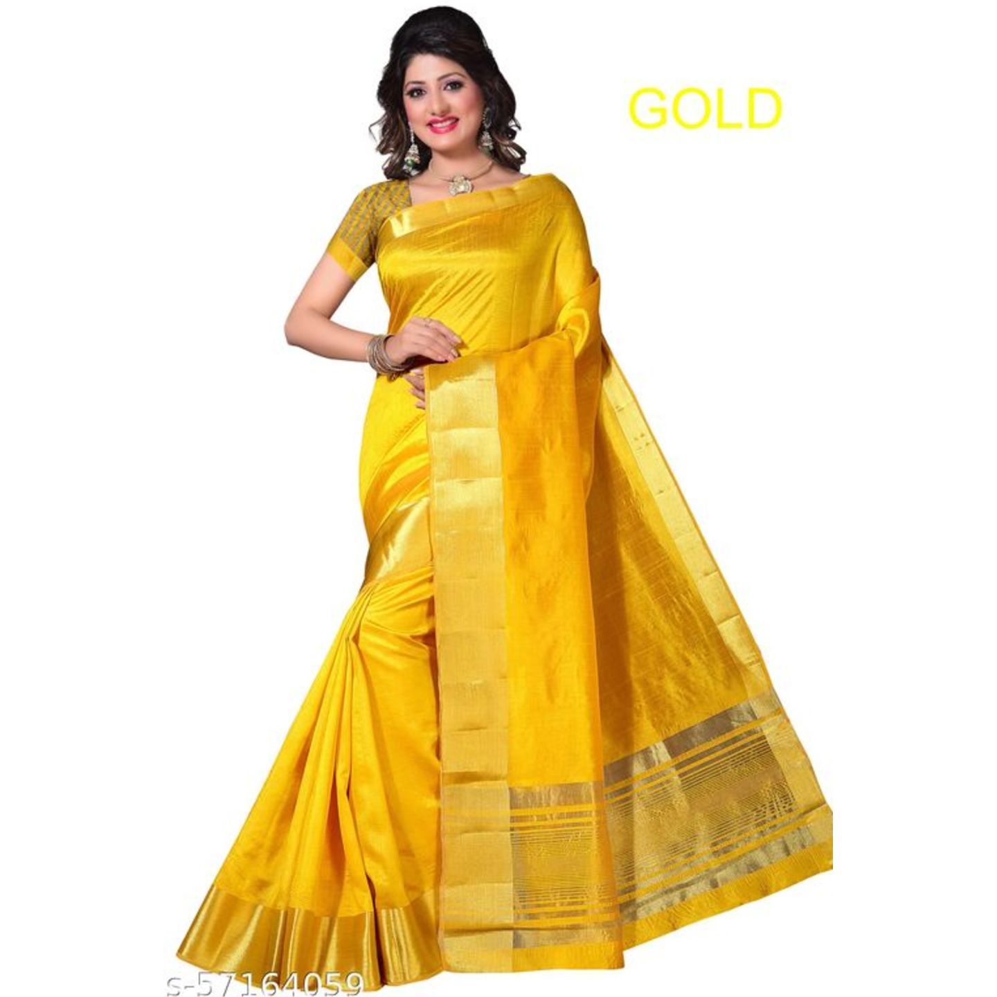 TSR LAKDI PATTA GOLD SAREE
