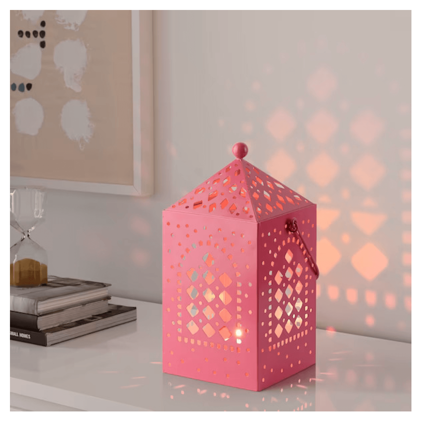 AROMATISK Lantern for tealight, light pink31 cm 12 ,