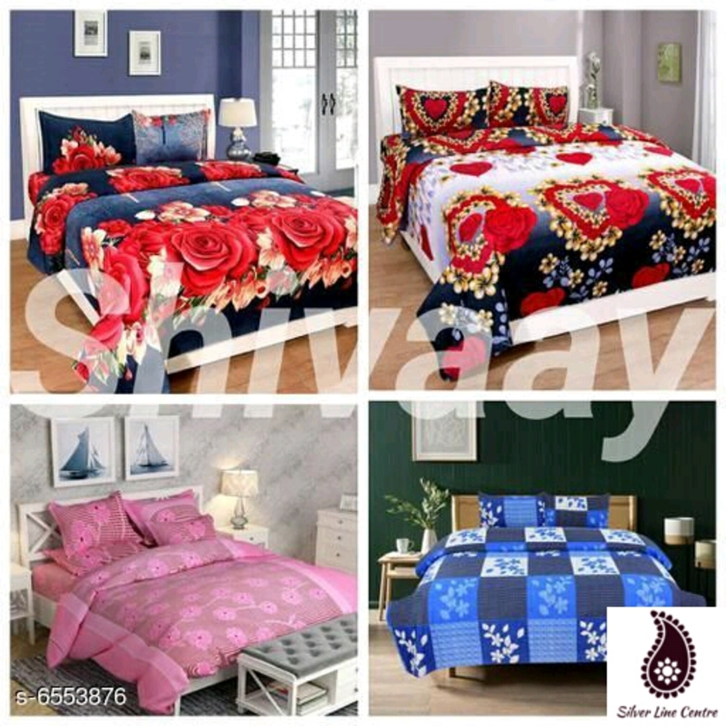 Bedsheet Double Bed Polybend Cotton-4 pkt