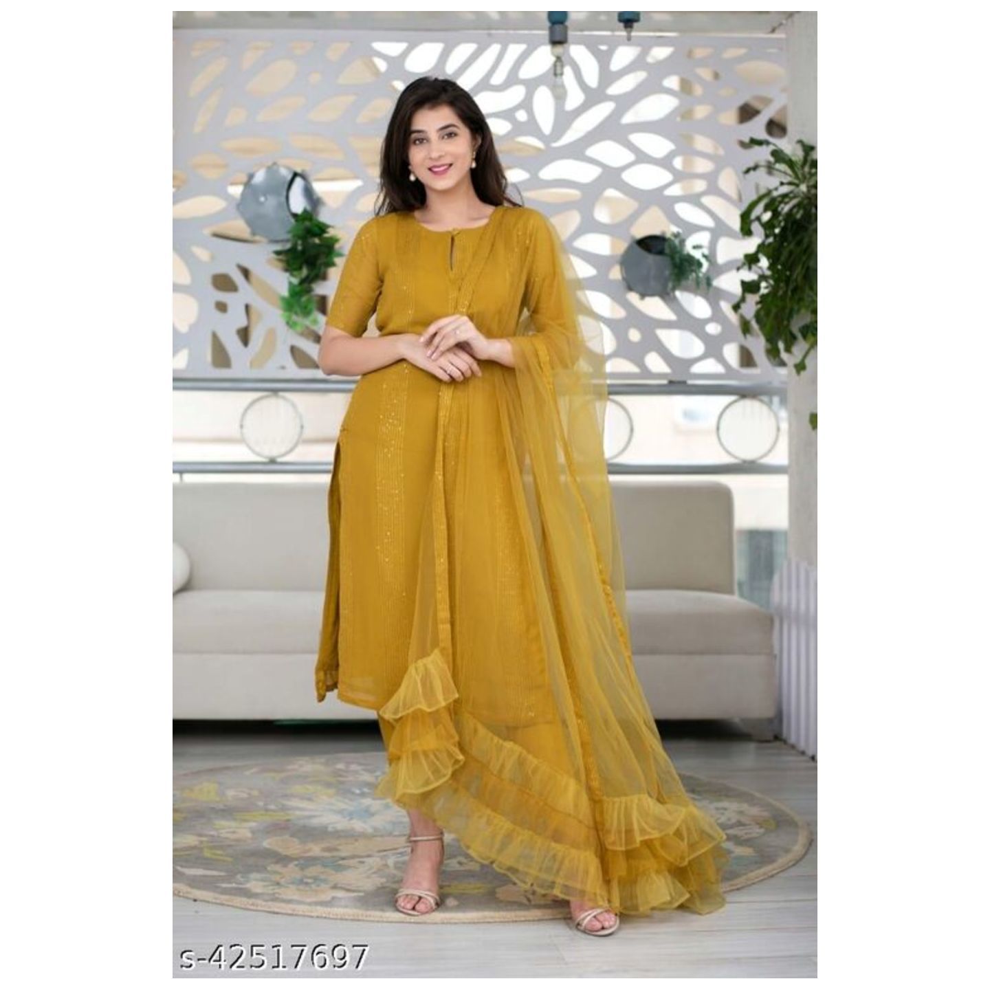 Neel Art Rayon Fabric Embroidery Kurta & Churidar materials with Dupatta Semi Stitched.