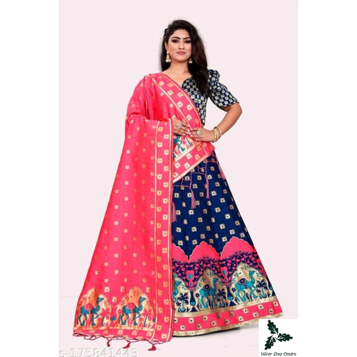 Fancy Designer Banarasi Jacquard Bollywood Festive  Lehenga* Semi -Stitched