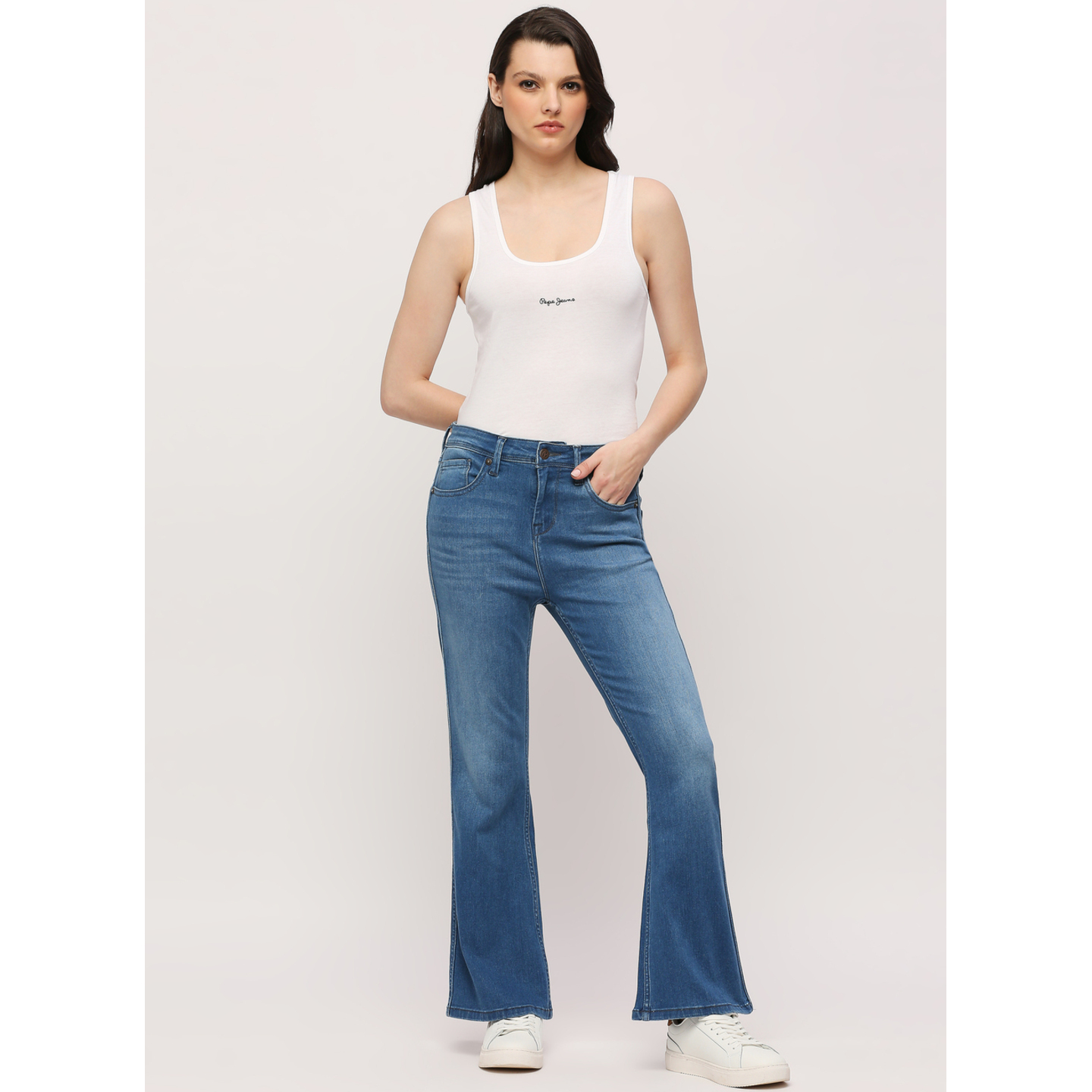 DION BLUE HIGH-RISE FLARE JEANS