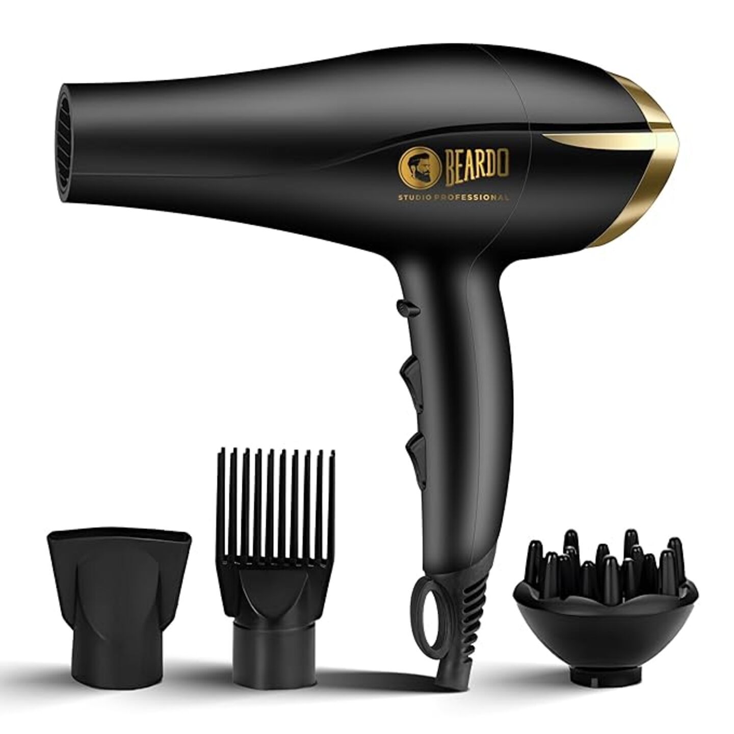 Beardo Studio Professional Tornado Hair Dryer with 2000 Watts Power | AC Motor, Concentrator, Diffuser, 2 Speeds, 3 Temperature Settings & Cool Shot feature | Suitable for Professional Drying Experience | Gift For Brother | Gift For Friends 