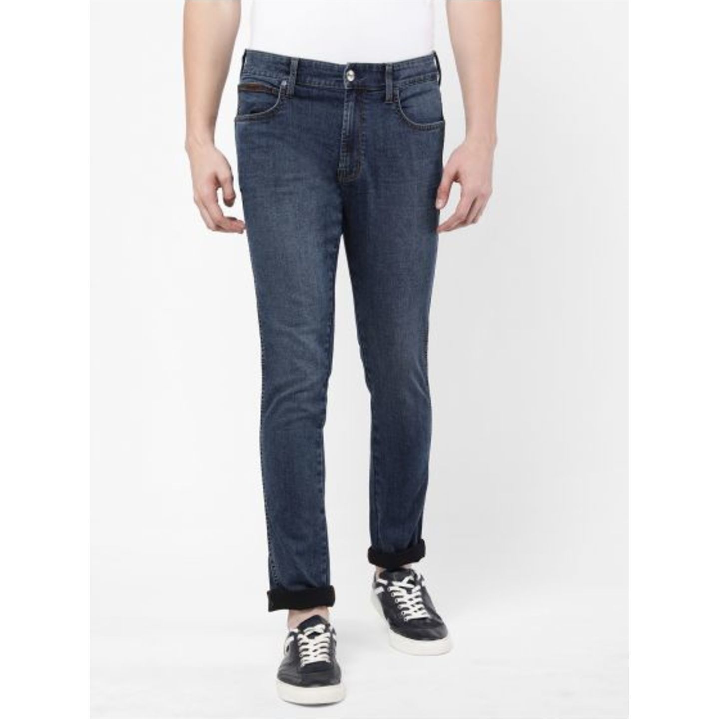 Wrangler Men Solid Indigo Jeans (Slim)