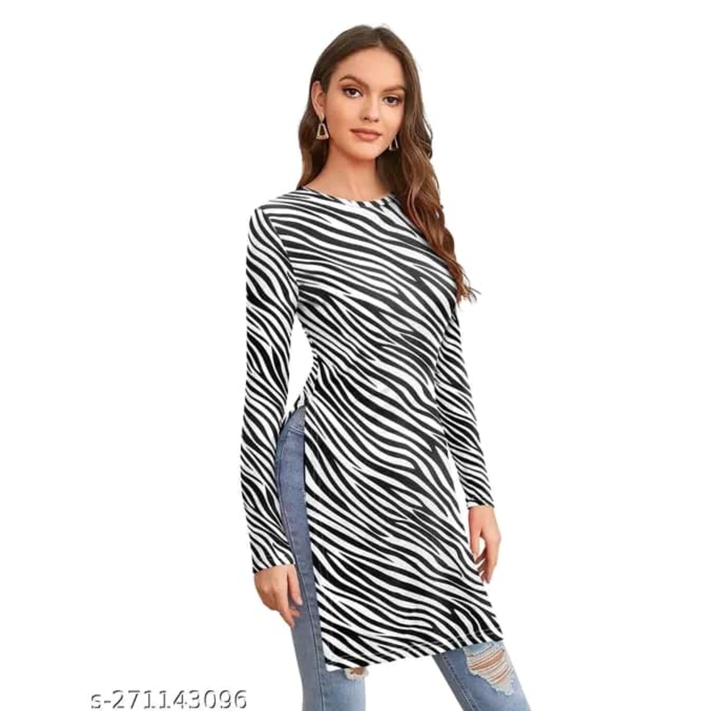 Designer Animal Print Long T-Shirt
