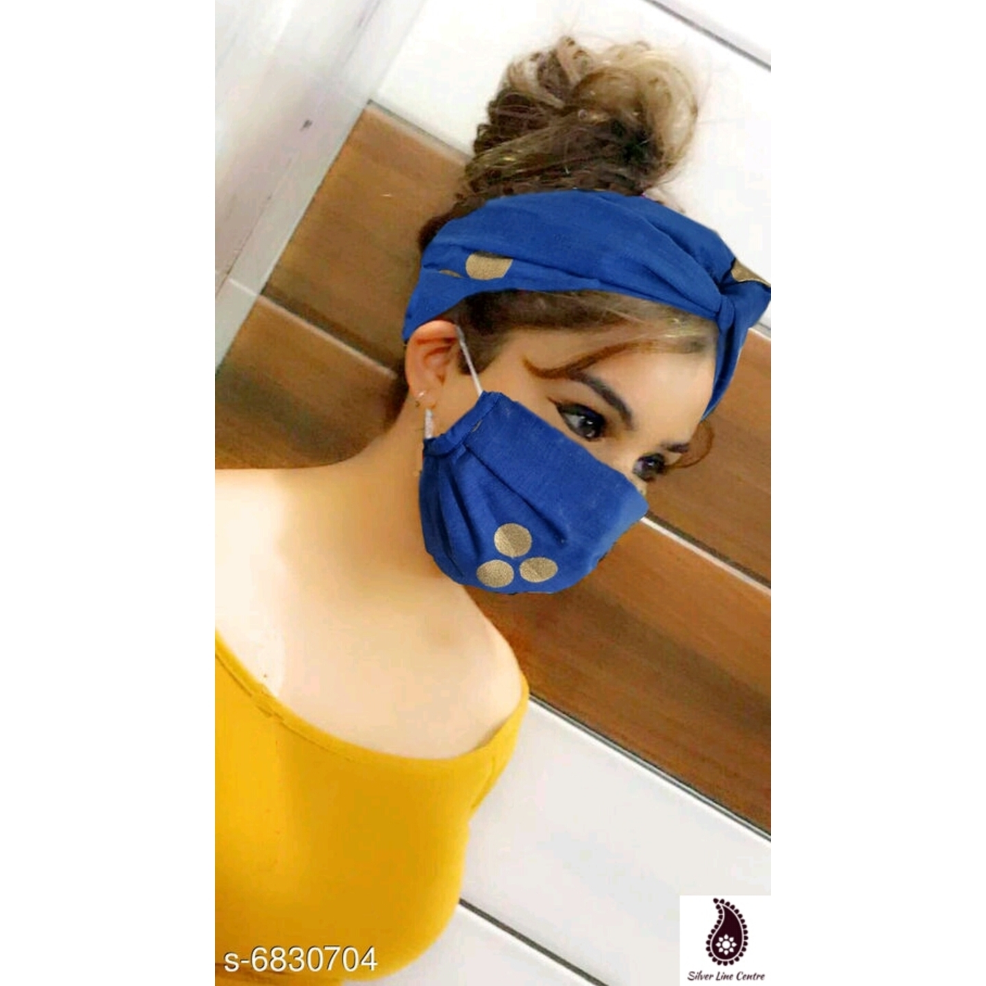 Womens Trendy Face Mask with Hair Band