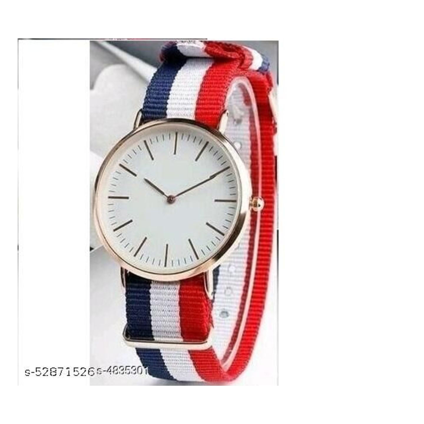 Women's Red and Blue Strap Watch