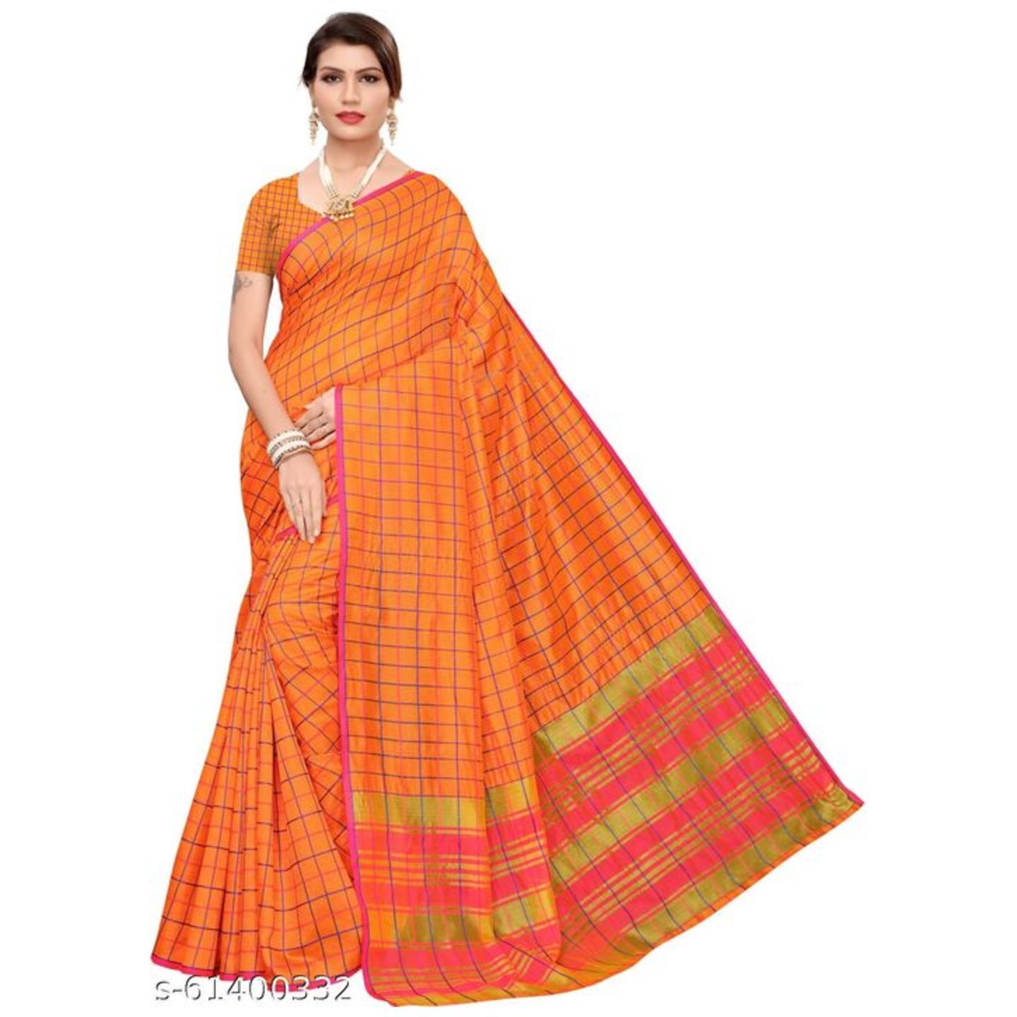 FASHION HUB Womens Poly Silk Saree with Unstitched Blouse Piece